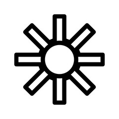 Obraz premium Abstract geometric symbol resembling a sun or starburst with eight radiating rectangular rays