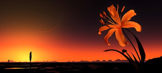 silhouette of lily ,generative AI