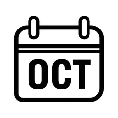 Calendar icon showing the month of october, representing time, scheduling, and planning