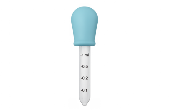 Medical pipette dropper with measuring marks, transparent background