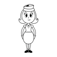 A cute coffee girl holding a warm cup, surrounded by coffee beans and steam swirls. Perfect for coloring with cozy café vibes and sweet morning charm.
