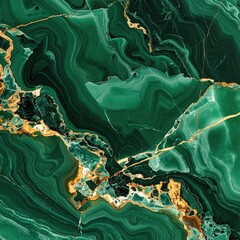 Green malachite texture w/ gold veins, abstract pattern