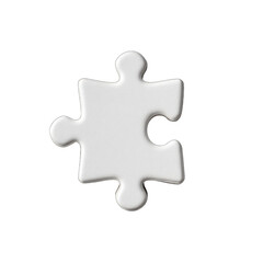 Obraz premium Glossy white puzzle piece with soft shadows on black backdrop