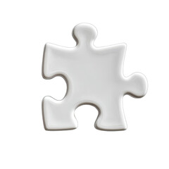 Obraz premium Glossy puzzle piece in white on black