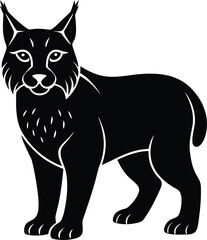 Eurasian lynx wild cat icon for wildlife and nature designs