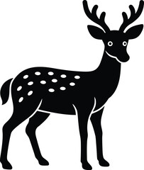 Stylized fallow deer silhouette icon