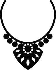 Elegant gold necklace icon with intricate details