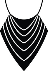 Elegant layered necklace icon with intricate details