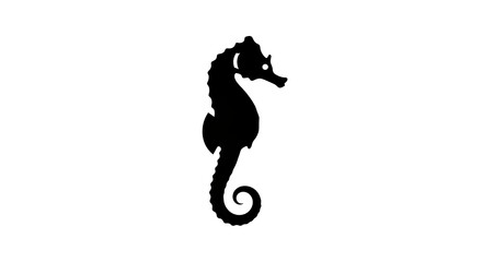 Naklejka premium Seahorse silhouette vector illustration design element