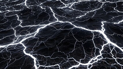 Electric Lightning on Black Background, Electric Discharge, Energy