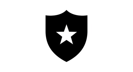 Fototapeta premium Shield emblem with star symbol isolated