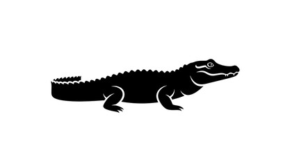 Naklejka premium Silhouette alligator on white background vector illustration