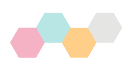 Colorful vector illustration set of geometric shapes, arrows, and figures including hexagons for web design and business concept templates