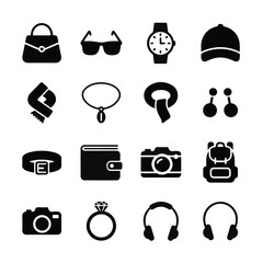 set of black icons