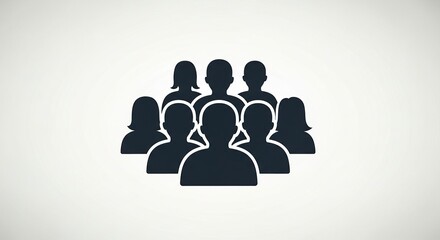 Silhouette group people icon illustration