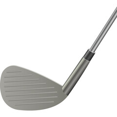Close Up Of A Metal Golf Club Head And Shaft With A Transparent Background Ready For A Swing