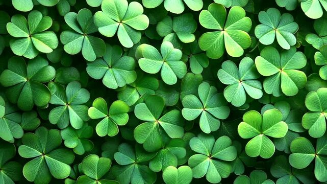 Lush Green Clover Leaves Covering the Ground in Nature