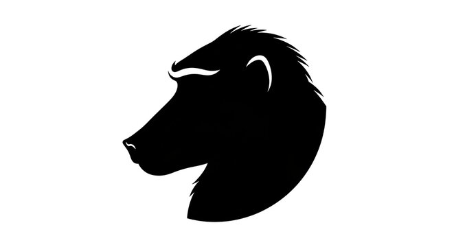 Silhouette of a baboon profile against a white background