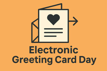 Electronic Greeting Card Day, e-card illustration, digital greeting card, online celebration, virtual card design, festive message graphic, holiday e-card, digital artwork greeting, virtual celebratio