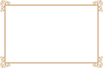 Elements of ornate vintage frames. Border gold on white classic  swirls, floral motifs. Design print for greeting cards, wedding invitations, restaurant menu, royal certificates. Set 1402