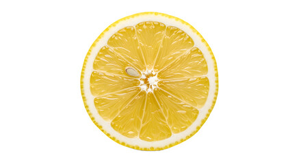 Fresh lemon slice a vibrant citrus fruit isolated on white background for food and beverage concepts