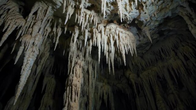 Cave stalactite landscape