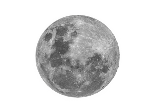 Full moon, close up view