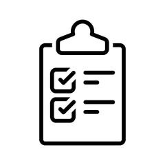 Vector black line icon for Clipboard