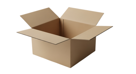 Open cardboard box ready for shipping, packing, or moving supplies, perfect for e-commerce packaging and sustainable delivery solutions for business needs