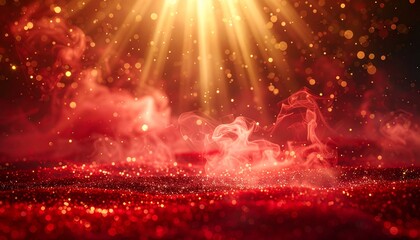 Vibrant Crimson Light Show A Fiery Abstract Landscape