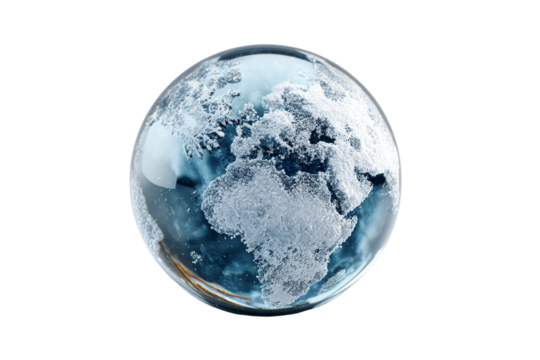 Surreal Snow Globe Planet Concept Art for Creative Projects