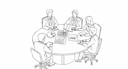 Business professionals collaborating in a productive team meeting discussion.