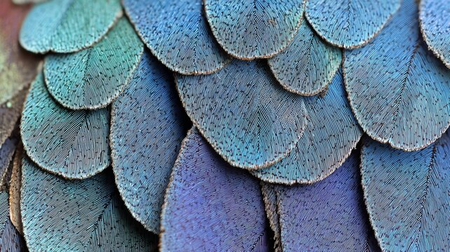 Macro Butterfly Wing Scales: Abstract Blue and Teal Iridescent Texture