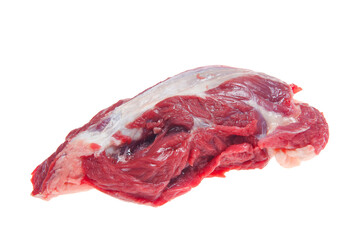 Raw beef on a white background