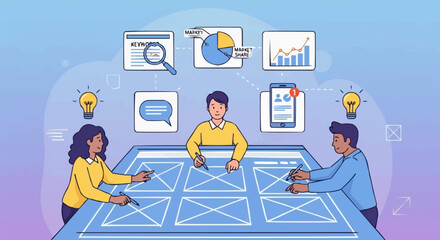 Collaborative Team Brainstorming Session for UX Design.