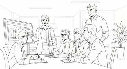 Diverse Business Team Collaborating in a Professional Meeting Setting.