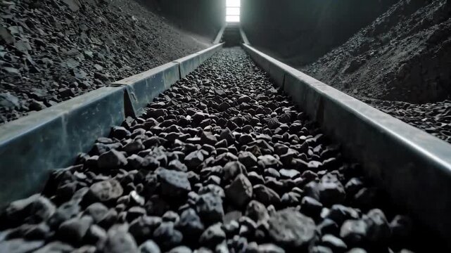 Light material at the end of the mine track