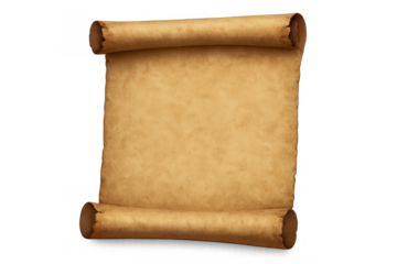 Old blank parchment scroll paper with copy space, retro document for history, message, and antique design themes