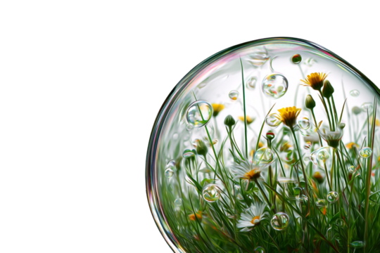 Whimsical Time-Encapsulated Meadow Concept Art