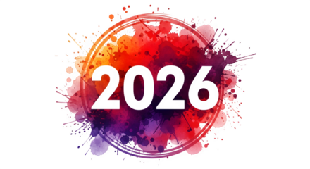 Colorful splash with the year 2026