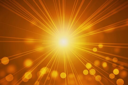 Sunlight burst background golden abstract light rays bokeh bright glow