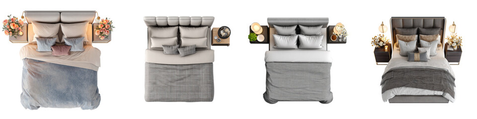 Charming bedroom arrangement showcasing cozy beds with stylish linens and nightstands, creating a relaxing and inviting atmosphere for interior design inspiration