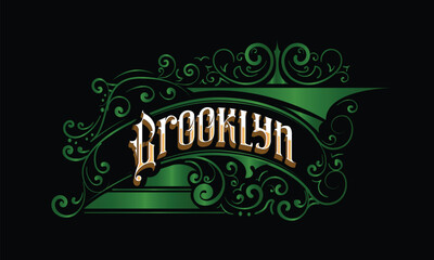 BROOKLYN lettering custom style design