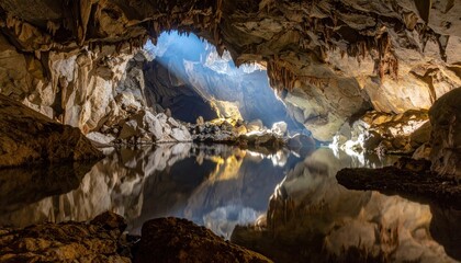 Cave reflections sunlight