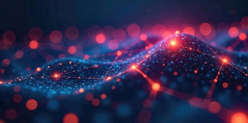 Abstract network of glowing lines connecting nodes, symbolizing innovative technological connections and futuristic communication Perfect for tech, AI, and digital concepts , relationship, texture