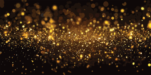 Um fundo abstrato deslumbrante com uma profusão de brilhos dourados cintilantes e efeito bokeh, ideal para celebrações e eventos festivos.