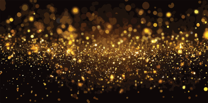 Um fundo abstrato deslumbrante com uma profus&atilde;o de brilhos dourados cintilantes e efeito bokeh, ideal para celebra&ccedil;&otilde;es e eventos festivos.