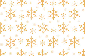 Gold snowflake seamless pattern on white background for winter holidays,gold snowflakes background 