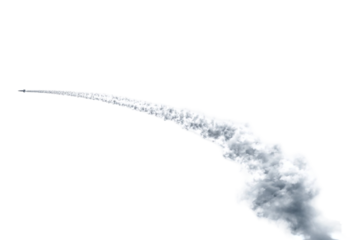 White Aircraft Condensation Trail with Soft Fade Isolated