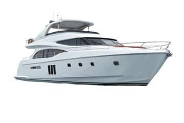Luxury Yacht Isolated on Transparent Background